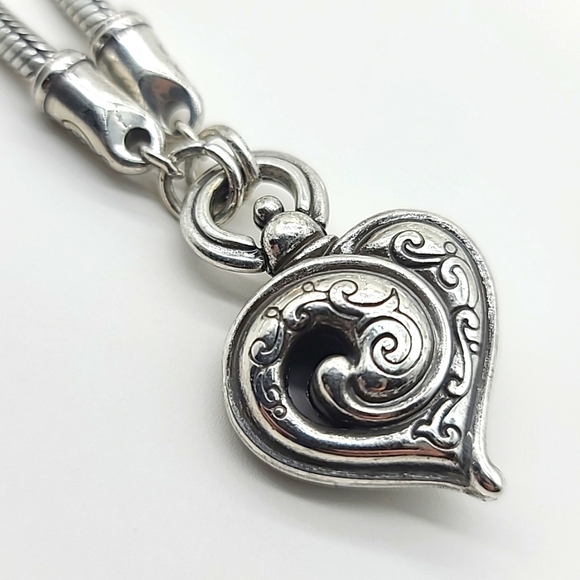 Brighton "PENELOPE" Puffy Etched Reversible Heart Pendant β€οΈ - Picture 5 of 9